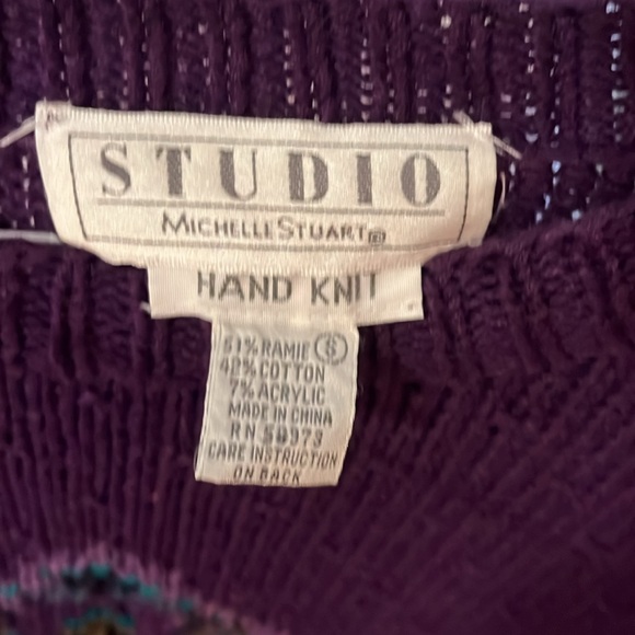 EUC hand knit sweater Studio by Michelle Stuart size S - Picture 4 of 4